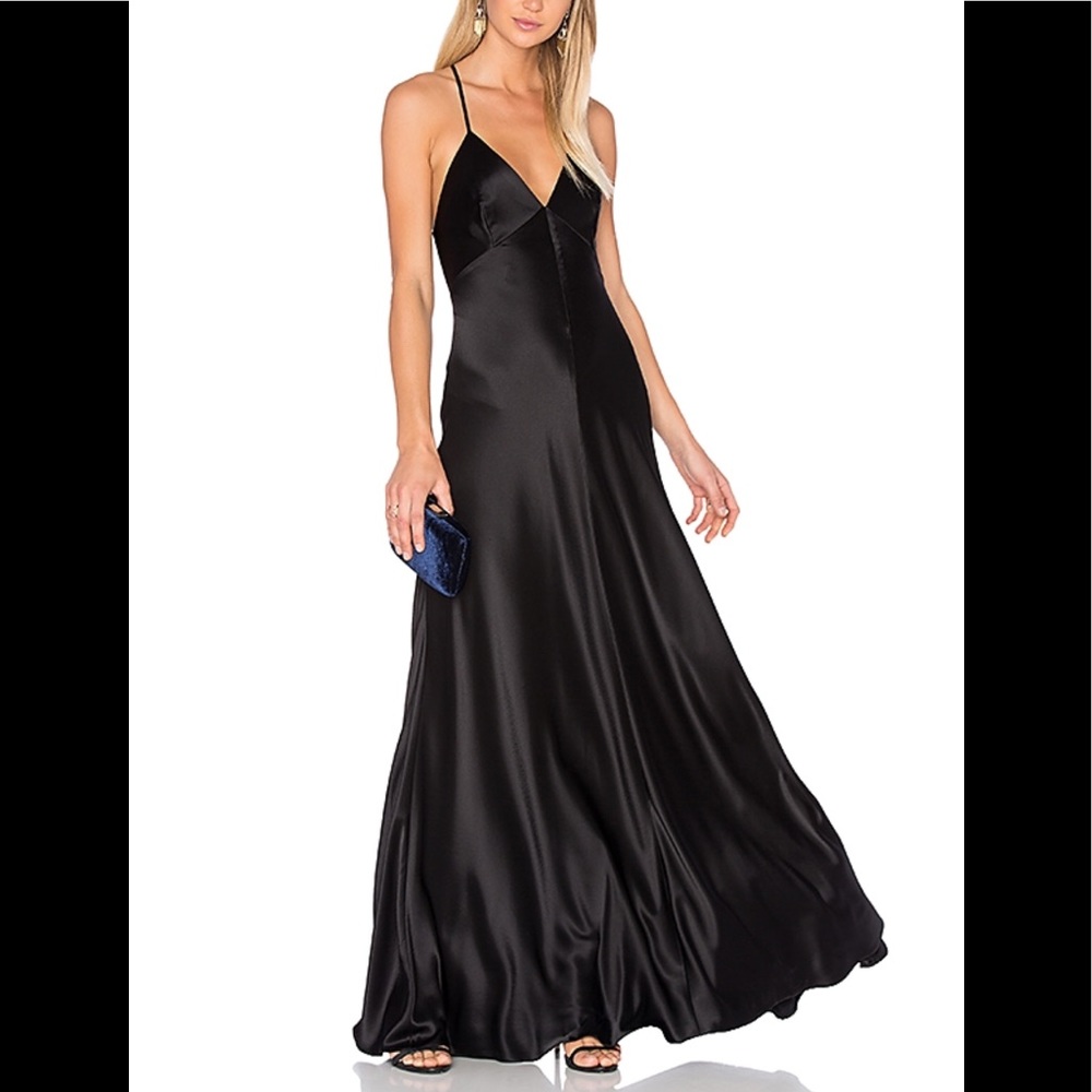 Jill Jill Stuart black satin dress